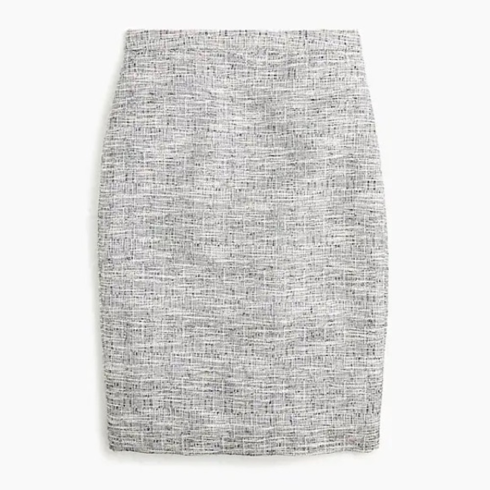 J. Crew No. 2 Pencil® skirt in black-and-white tweed NWT